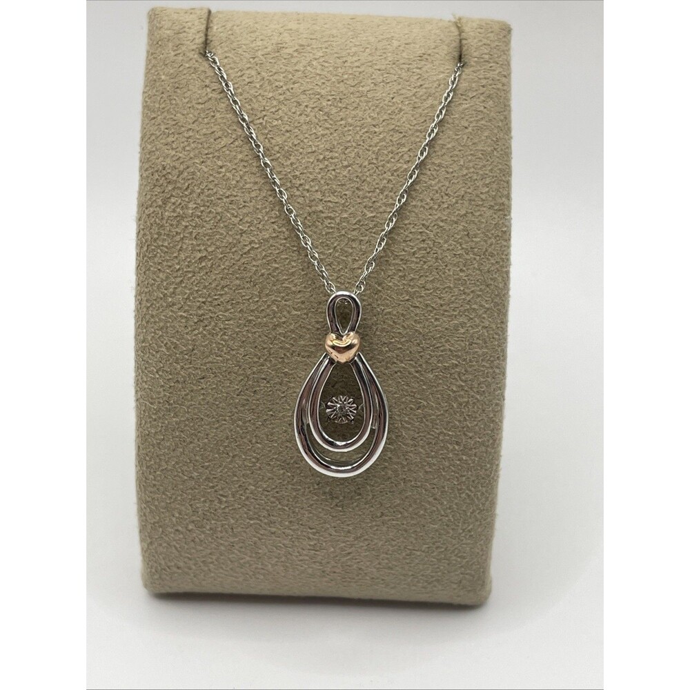 Kay Jewelers 10k Rose Gold &Sterling Silver Diamond Infinity Rhythm Necklace